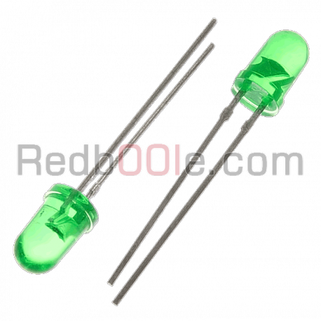 10 x LED verde 5mm luce diffusa