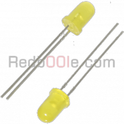 10 x LED giallo 5mm luce diffusa